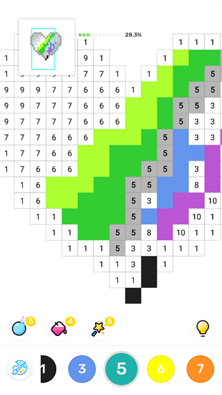 草莓涂涂数字填色游戏