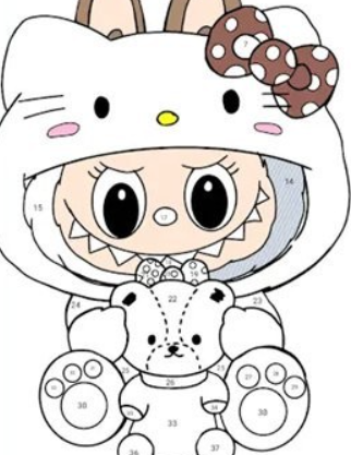 拉布布数字填色