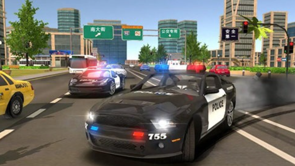 城市追击赛警车自由驾驶